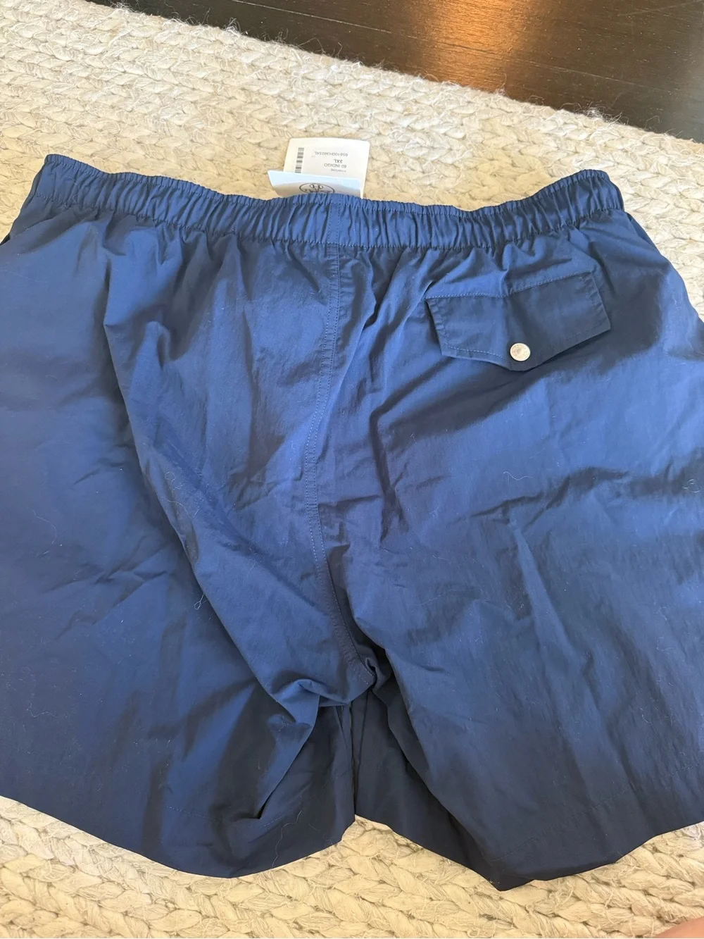 Hermes Men's Royal Navy Swim Trunks with Drawstring, Chain Design, 3XL, NWT